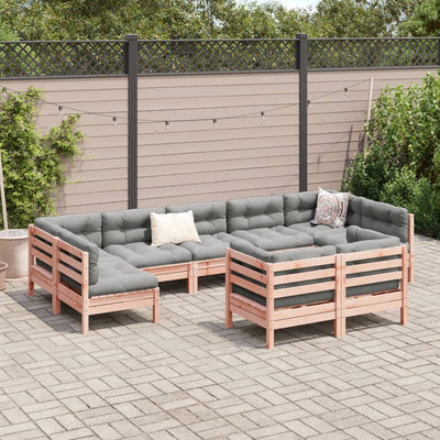 9 Piece Garden Sofa Set with Cushions Solid Wood Douglas Fir Payday Deals