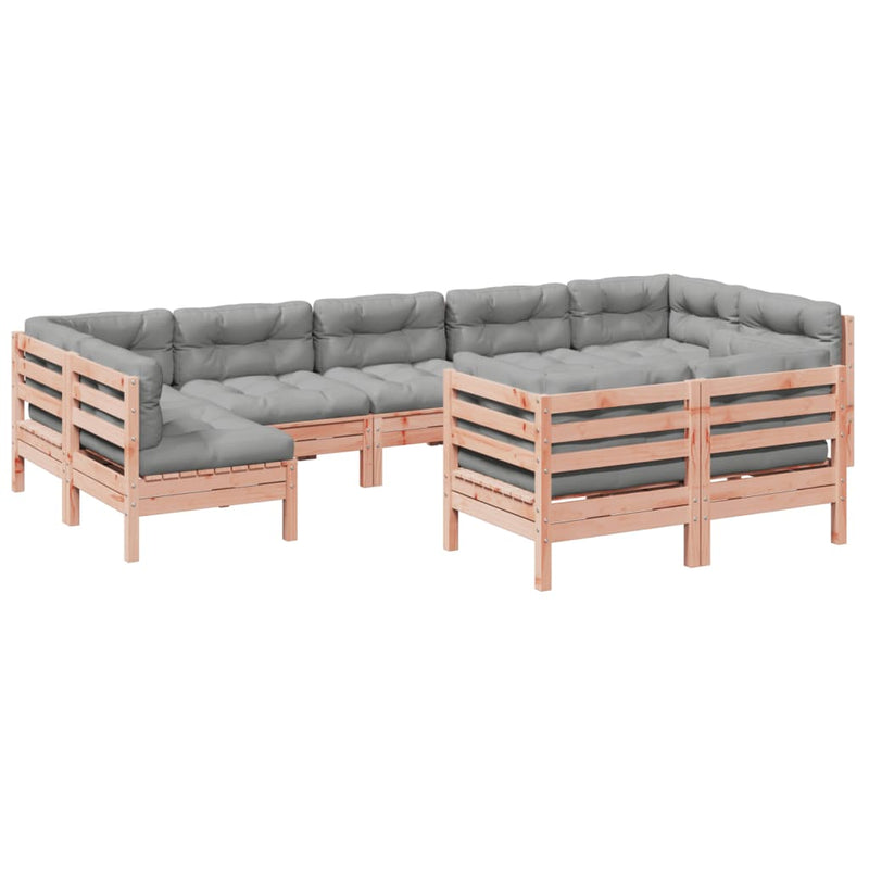 9 Piece Garden Sofa Set with Cushions Solid Wood Douglas Fir Payday Deals
