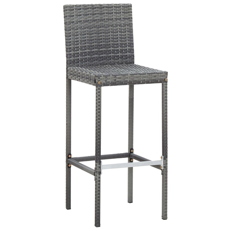9 Piece Outdoor Bar Set Poly Rattan and Acacia Wood Grey Payday Deals