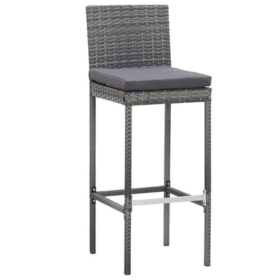 9 Piece Outdoor Bar Set Poly Rattan and Acacia Wood Grey Payday Deals