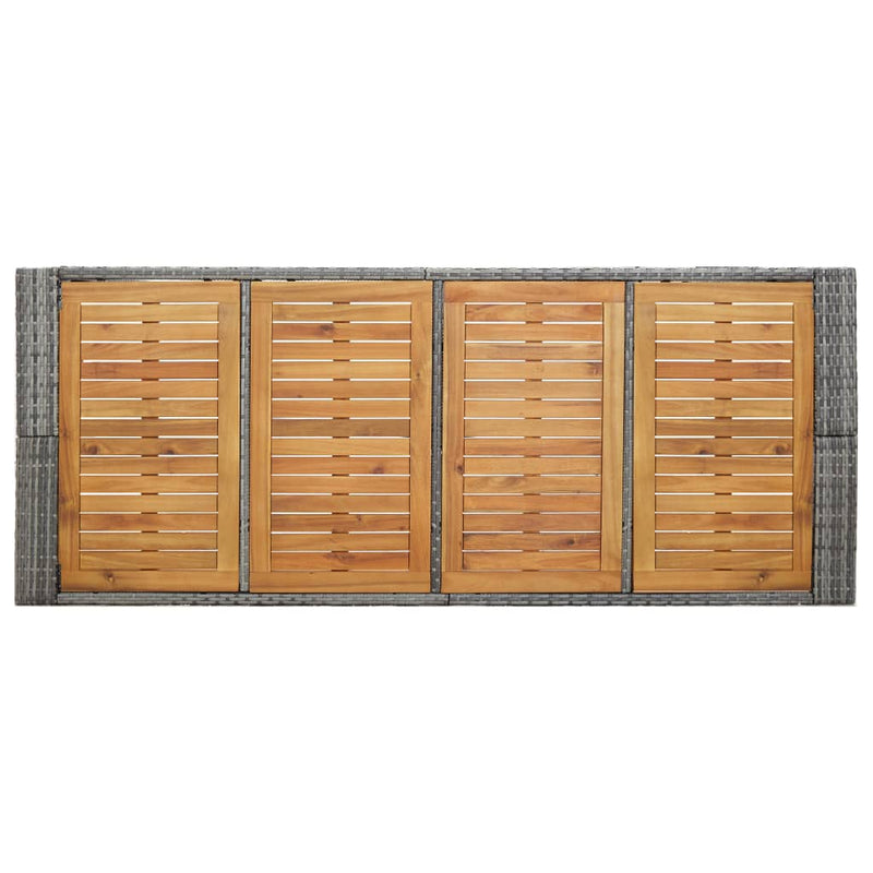 9 Piece Outdoor Bar Set Poly Rattan and Acacia Wood Grey Payday Deals