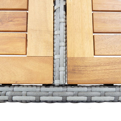 9 Piece Outdoor Bar Set Poly Rattan and Acacia Wood Grey Payday Deals