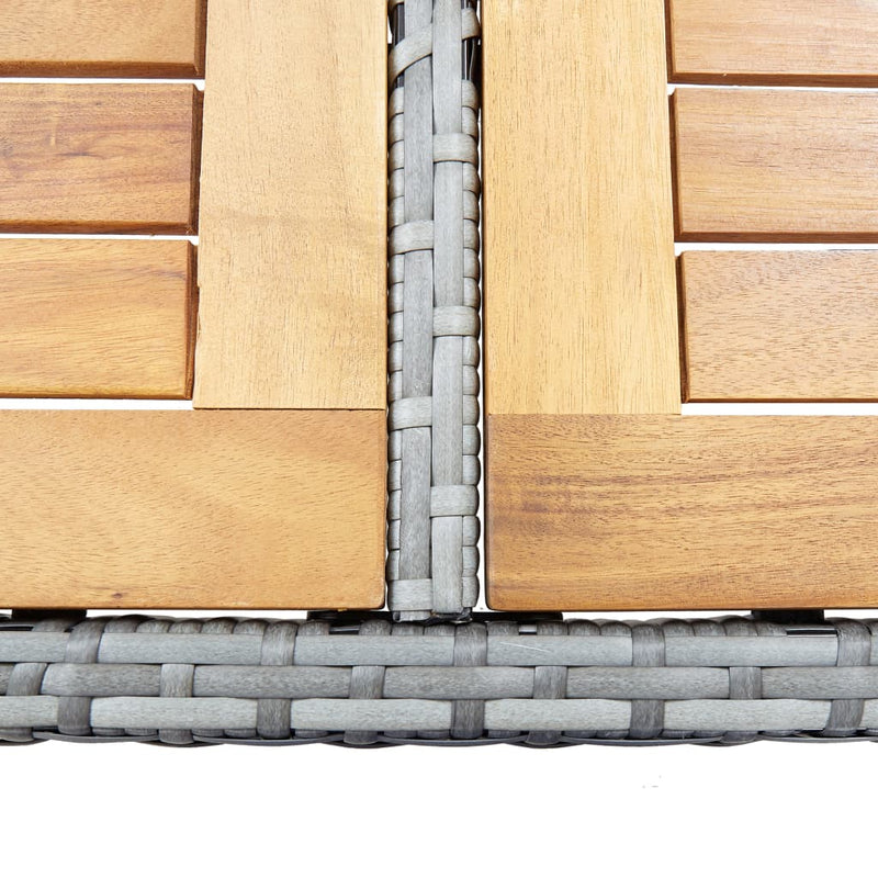 9 Piece Outdoor Bar Set Poly Rattan and Acacia Wood Grey Payday Deals