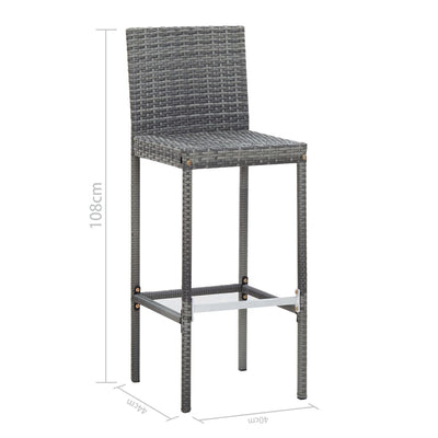 9 Piece Outdoor Bar Set Poly Rattan and Acacia Wood Grey Payday Deals