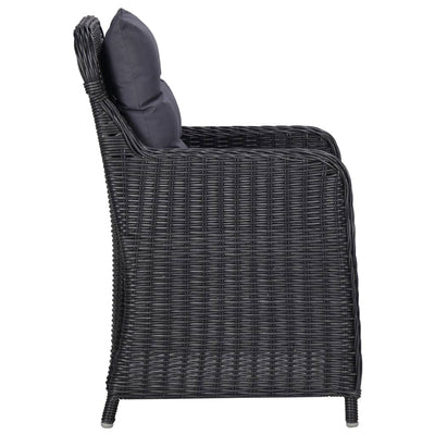 9 Piece Outdoor Dining Set Poly Rattan Black Payday Deals