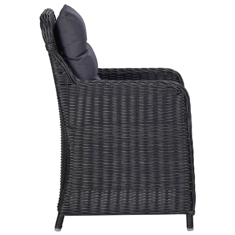 9 Piece Outdoor Dining Set Poly Rattan Black Payday Deals