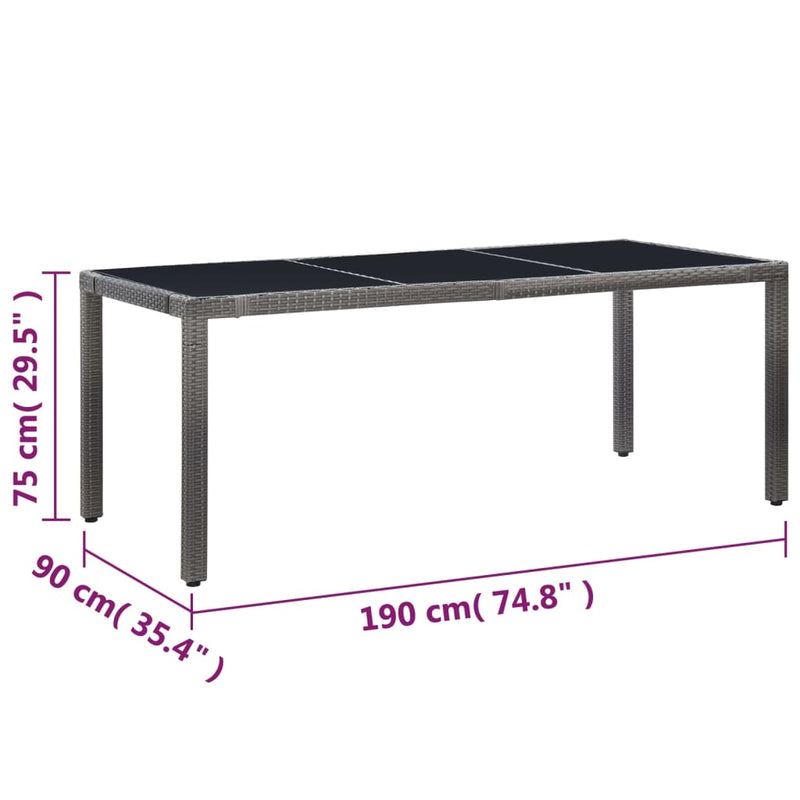 9 Piece Outdoor Dining Set Poly Rattan Grey Payday Deals