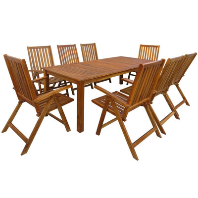 9 Piece Outdoor Dining Set Solid Acacia Wood Payday Deals