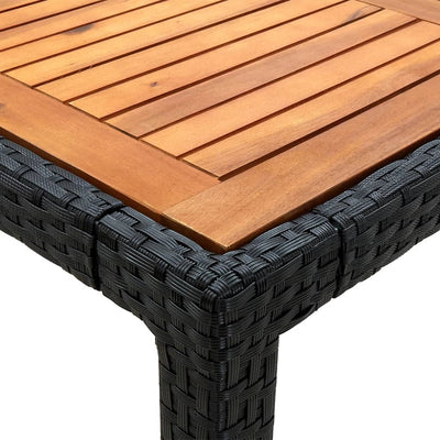 9 Piece Outdoor Dining Set with Cushions Poly Rattan Black Payday Deals