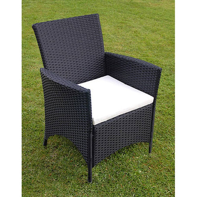 9 Piece Outdoor Dining Set with Cushions Poly Rattan Black Payday Deals