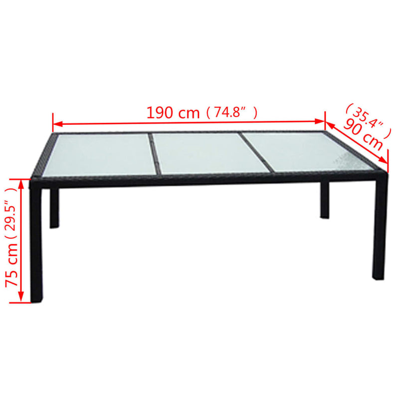 9 Piece Outdoor Dining Set with Cushions Poly Rattan Black Payday Deals