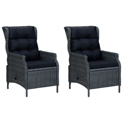 9 Piece Outdoor Dining Set with Cushions Poly Rattan Dark Grey Payday Deals