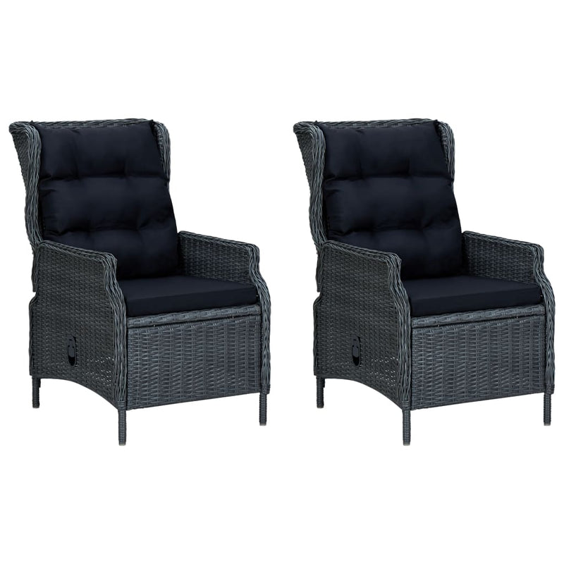 9 Piece Outdoor Dining Set with Cushions Poly Rattan Dark Grey Payday Deals