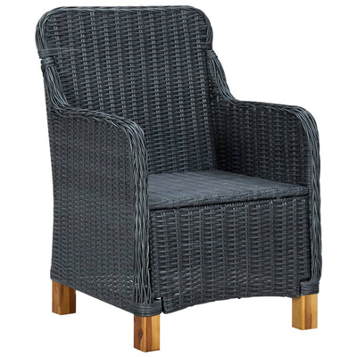 9 Piece Outdoor Dining Set with Cushions Poly Rattan Dark Grey Payday Deals