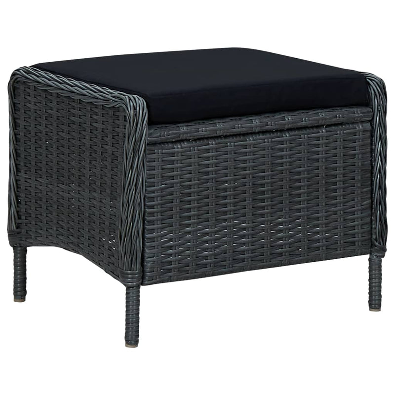 9 Piece Outdoor Dining Set with Cushions Poly Rattan Dark Grey Payday Deals