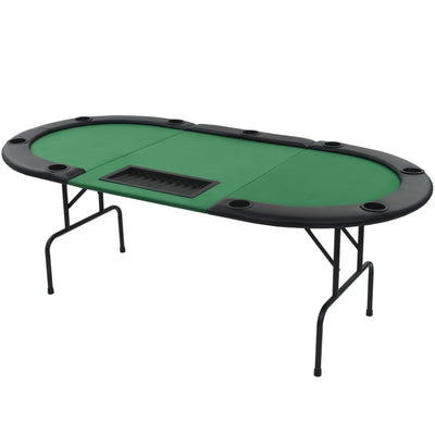 9-Player Folding Poker Table 3 Fold Oval Green Payday Deals