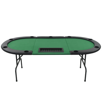 9-Player Folding Poker Table 3 Fold Oval Green Payday Deals