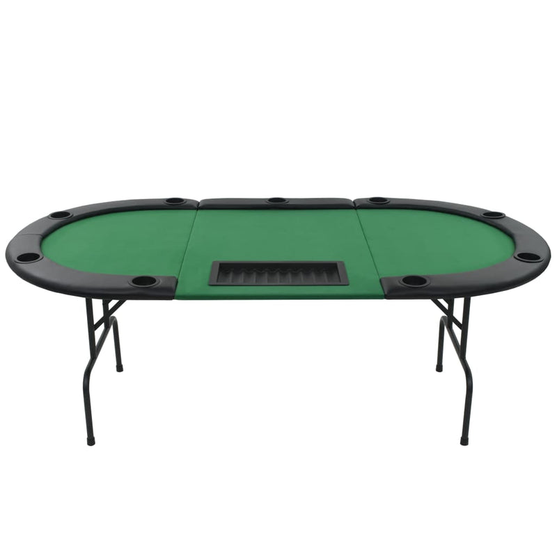 9-Player Folding Poker Table 3 Fold Oval Green Payday Deals