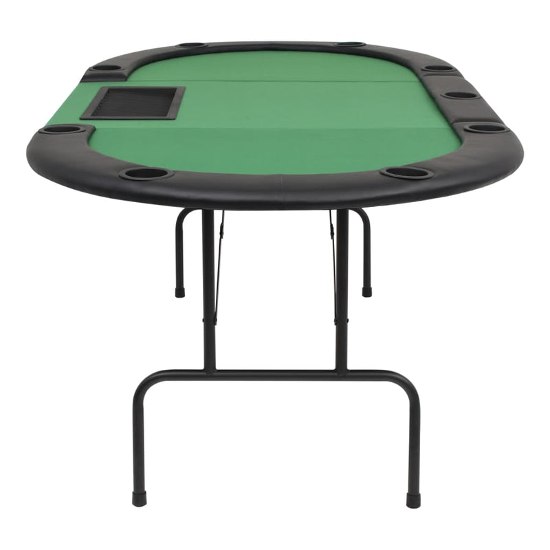 9-Player Folding Poker Table 3 Fold Oval Green Payday Deals