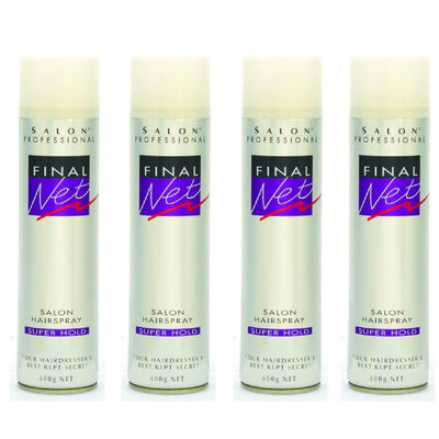 4 x Final Net Hairspray Super Hold 400g Hair Styling