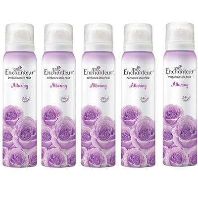 Enchanteur Alluring Body Spray Perfumed Deo Mist 150ml x 5 Value Pack