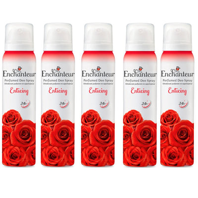 Enchanteur Enticing Body Spray Perfumed Deo Mist 150ml x 5 Value Pack