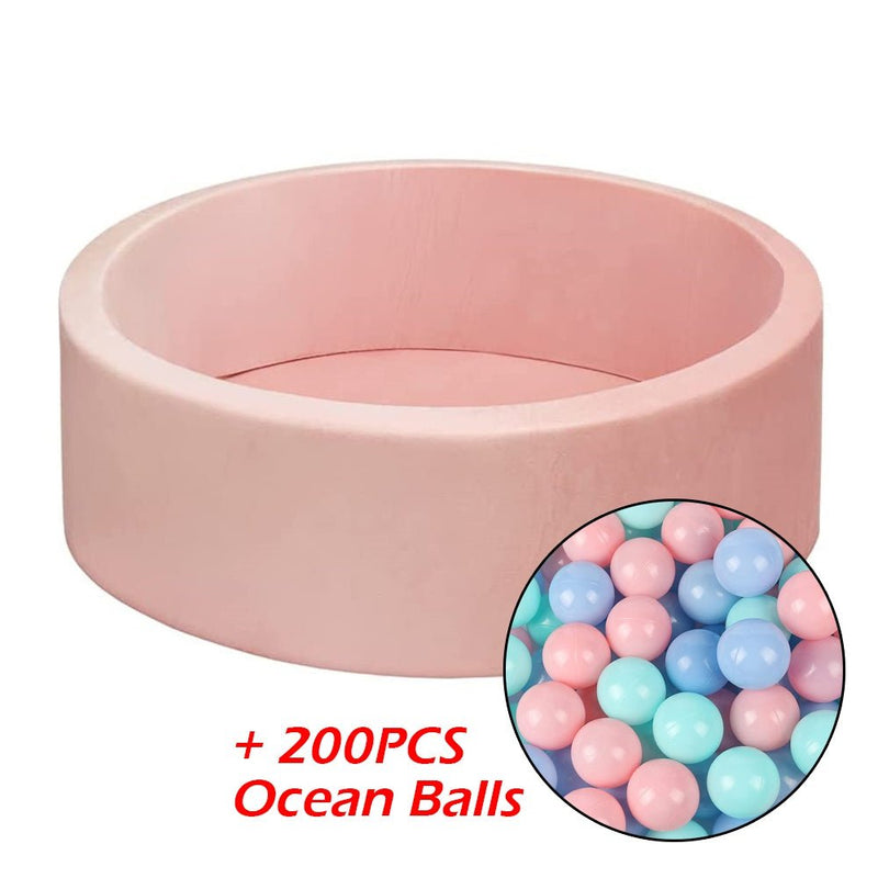 90X30cm Ocean Ball Pit Soft Baby Kids Play Pit + 200PCS Macaron Ocean Balloons Payday Deals