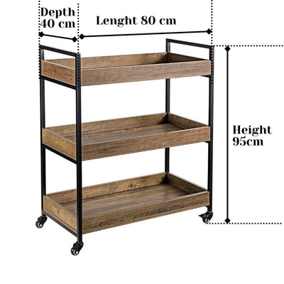 Bronx Buffet Sideboard Cabinet and Kitchen Trolley Bundle