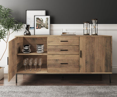 Bronx Buffet Sideboard Console Table with Dresser | 2 Doors 3 Drawers 140CM for Stylish Storage Cabinet