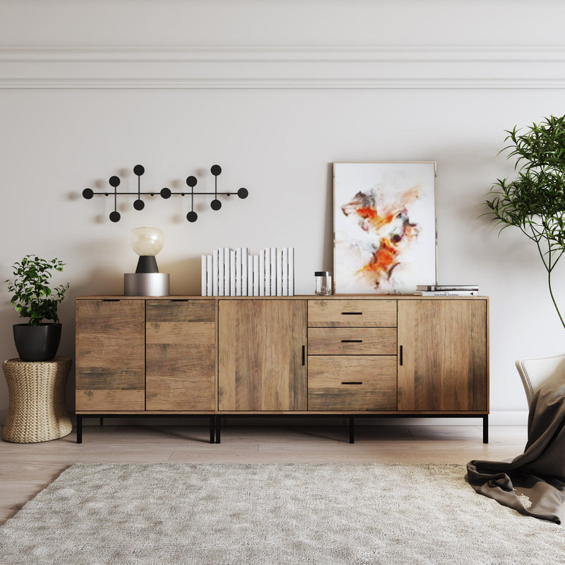 Bronx 2 Door Sideboard with Adjustable Shelves | Compact Buffet Table for Versatile Storage