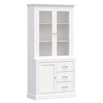 Ashford Display Storage Cabinet 3 Doors 3 Drawers Storage Shelves Plus Storage Hutch