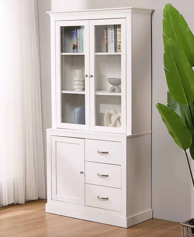 Ashford Display Storage Cabinet 3 Doors 3 Drawers Storage Shelves Plus Storage Hutch