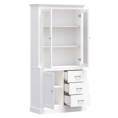 Ashford Display Storage Cabinet 3 Doors 3 Drawers Storage Shelves Plus Storage Hutch