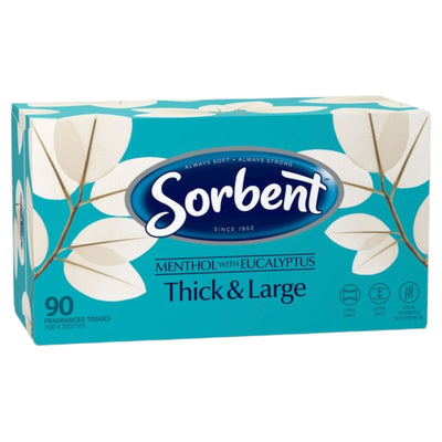 Sorbent Facial Tissues Thick & Large Menthol Fragranced - 90-Pack