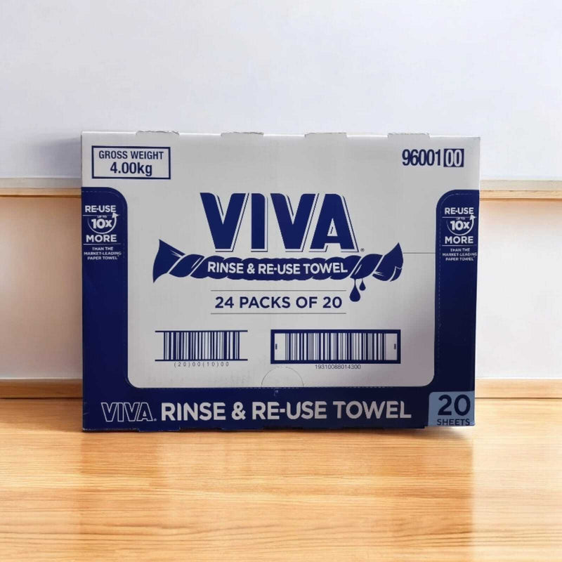 480x Viva Paper Towel Rinse & Re-Use Towel Reusable 20 Sheets x 24 Packs Bulk Box