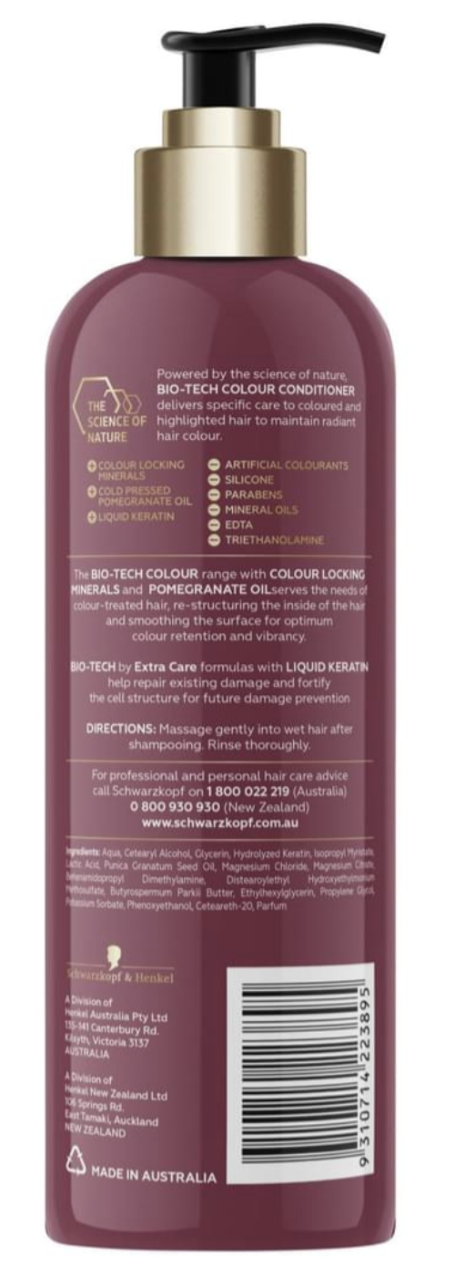 Schwarzkopf Bio-Tech Conditioner + Colour Locking Minerals Pomegranate Oil 500ml