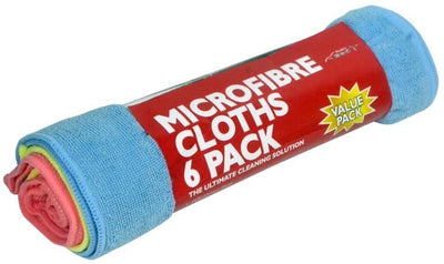 Clean Scene Pk6 Microfibre Cleaning Cloths 300mm x 400mm - Assorted Colours