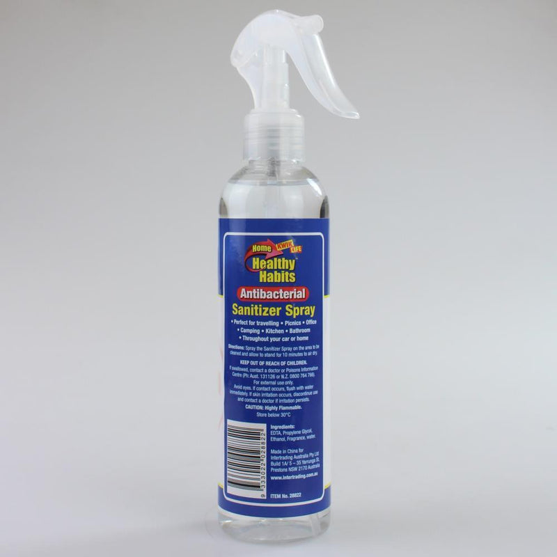 248ml Kwik Life Healthy Habits Antibacterial Sanitizer Sanitiser Spray Bottle 62%