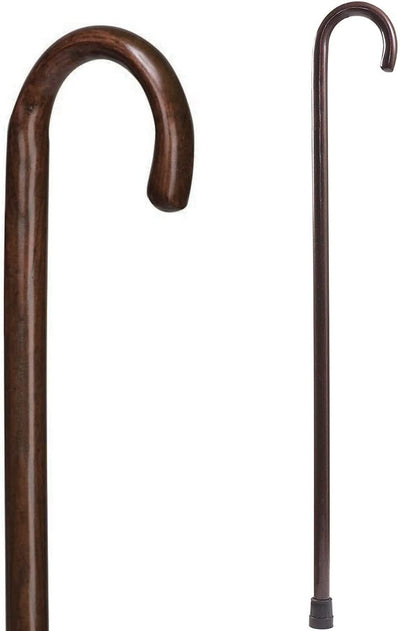 93cm WOODEN WALKING STICK Wood Cane Pole Carved Varnished Deluxe Sturdy - Mahogany