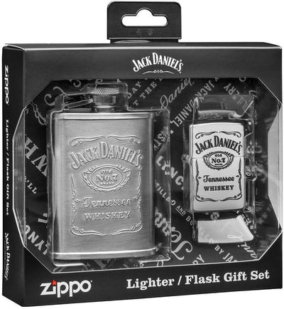 Zippo Jack Daniels and Flask & Windproof Lighter Gift Set - Made in USA