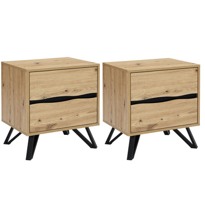 Grayson 2 Drawer Bedside Table Bundle | Set of 2 Units for Stylish and Functional Bedroom Storage