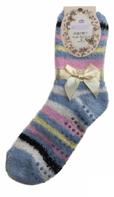 1 Pair Womens Fuzzy Bed Socks Soft Fur Grip Fluffy Slipper Non Slip - One Size