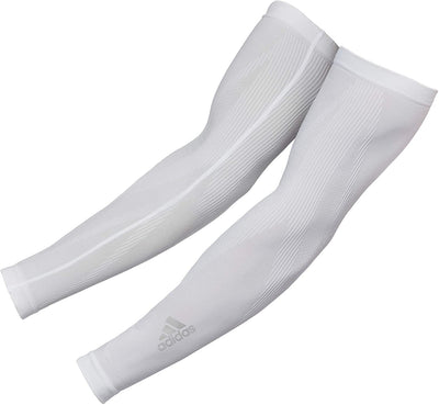 Adidas Compression Arm Sleeves Cover Basketball Sports Elbow Support L/XL White