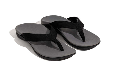 AXIGN Premium Orthotic Arch Support Flip Flops Sandal Thongs Archline - Grey/Black