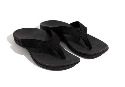 AXIGN Premium Orthotic Arch Support Flip Flops Sandal Thongs Archline - Black