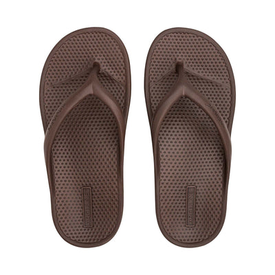 Archline Orthotic Foam Thongs Arch Support Flip Flops Orthopedic Rebound - Brown