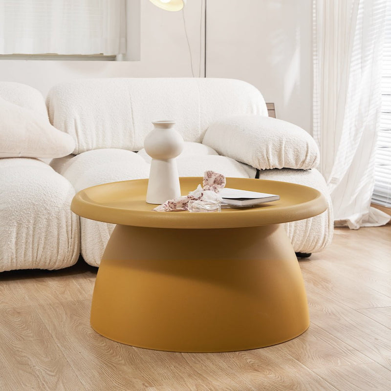 ArtissIn Coffee Table Mushroom Nordic Round Large Side Table 70CM Yellow