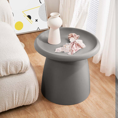 ArtissIn Coffee Table Mushroom Nordic Round Small Side Table 50CM Grey