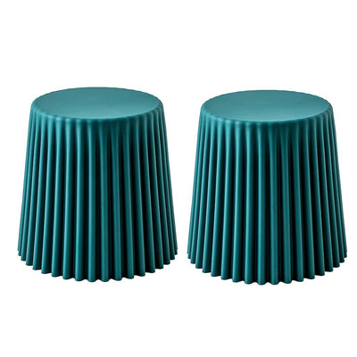 ArtissIn Set of 2 Cupcake Stools Plastic Stacking Bar Stools Dining Chairs Kitchen Dark Green