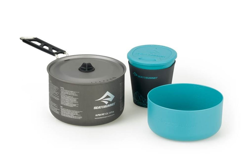 Sea to Summit Alpha Cookset 1.1 - One Person Lightweight Camping Cookware - Blue